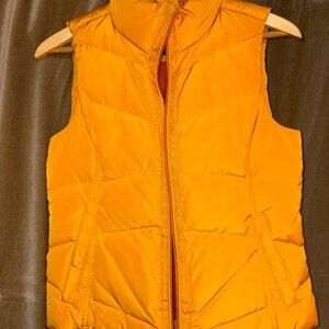 Yellow puffer vest